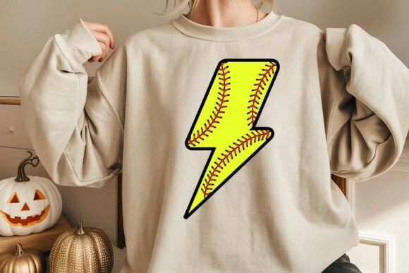 Softball Lightning Bolt SVG