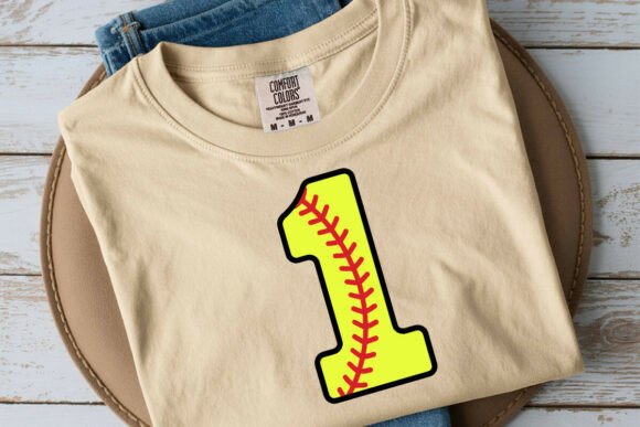 Softball Number One SVG for First Birthday