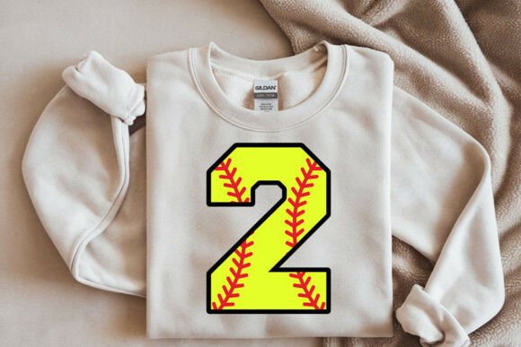 Softball Number Two Svg, Second Birthday