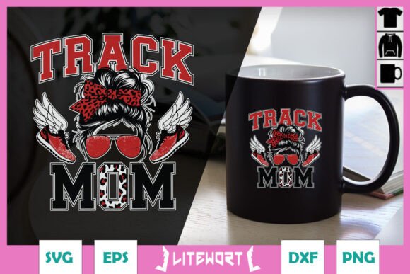 Track Mom Black Team Messy Bun SVG: Project Review